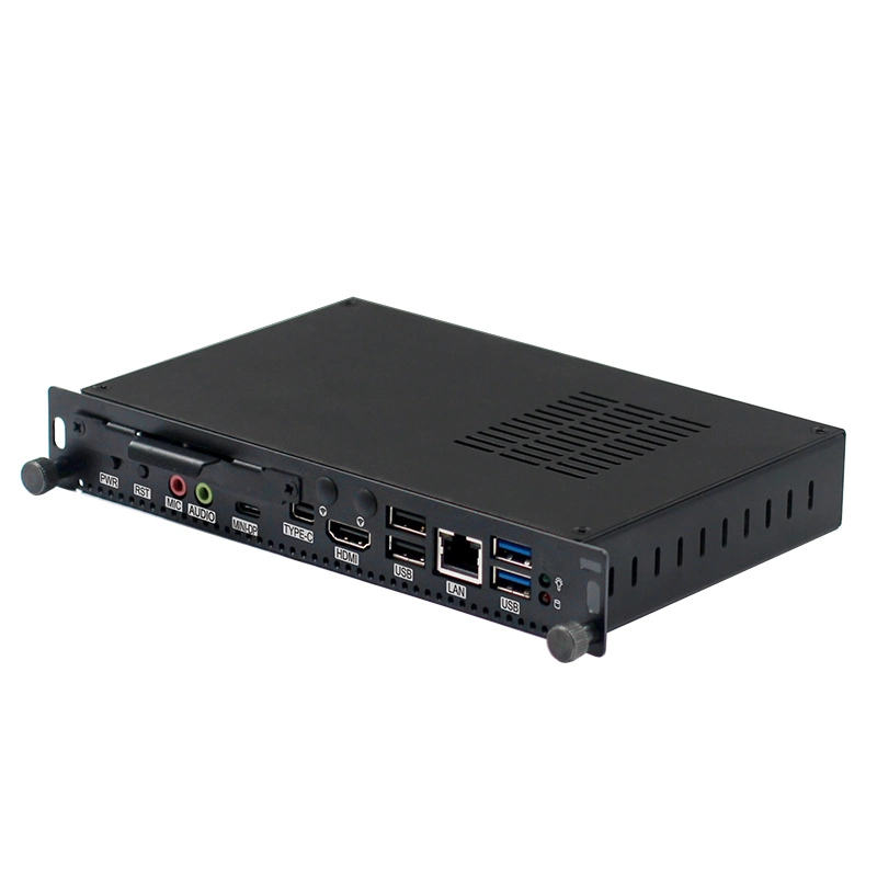 Industrial Computer I7-8565u DDR4 SATA HD Mini Dp Display LAN Fanless Mini PC RJ45 COM 4USB Type-C 2 Audio OPS Computer